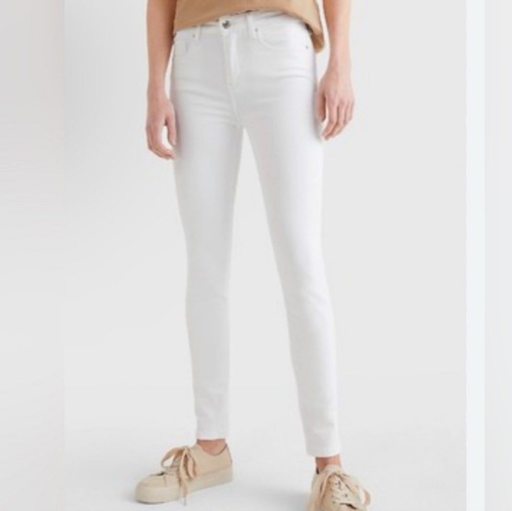 EVIDNT Los Angeles White Orsay Slim Jeans Size 25 Cropped Raw Hem New